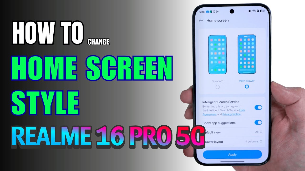 How to change Home Screen style on Realme 16 Pro 5G