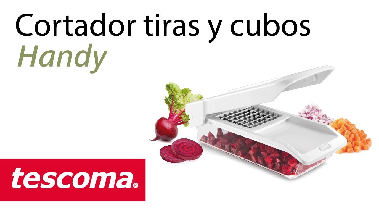 Cortar fácilmente Frutas y Verduras en cubitos Tescoma - YouTube