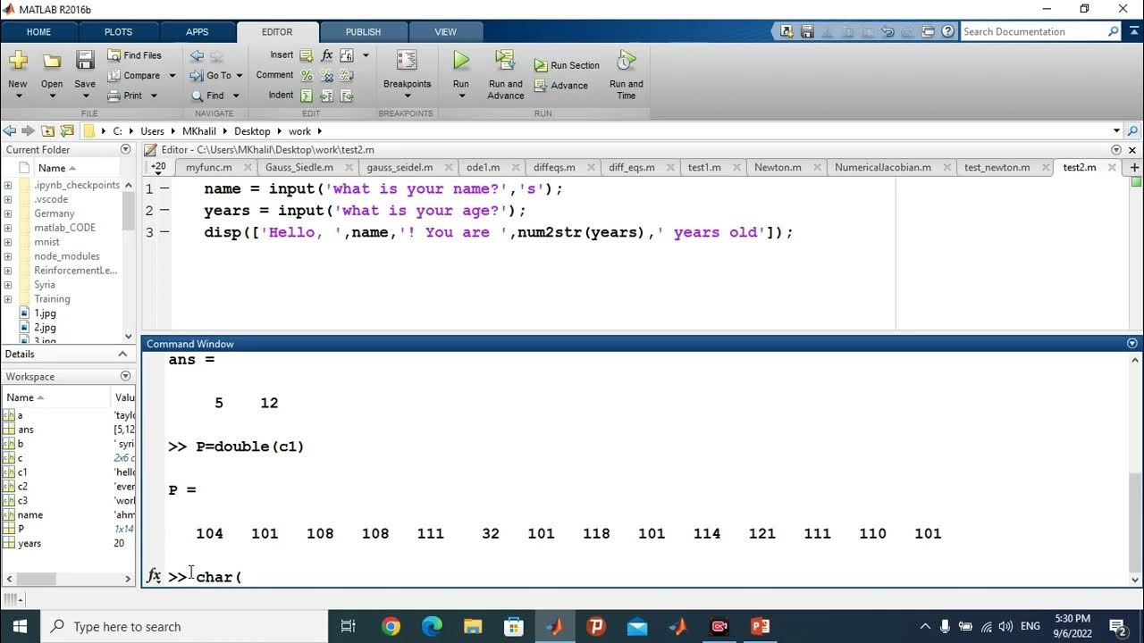 Matlab Chars and strings - YouTube