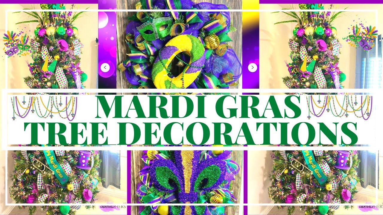 MARDI GRAS TREE DECORATIONS  Mardi Gras Decorate With Me Mardi