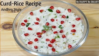 Curd Rice Recipe || दही-चावल रेसिपी || Andhra Style Dahi Chaval