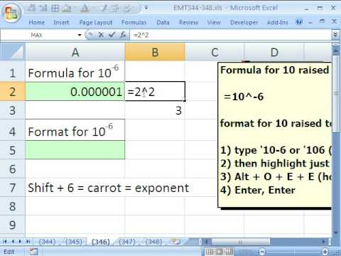 Excel Magic Trick 346: EXPONENTS Formula and Formatting in Excel