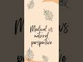 Medical vs natural perspective