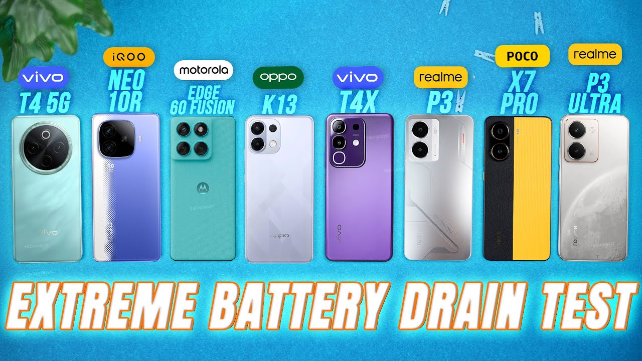 VIVO T4 / T4x / IQOO Neo 10R / Edge 60 Fusion / OPPO K13 / P3/ P3 Ultra / X7 pro🔋 Battery Drain Test