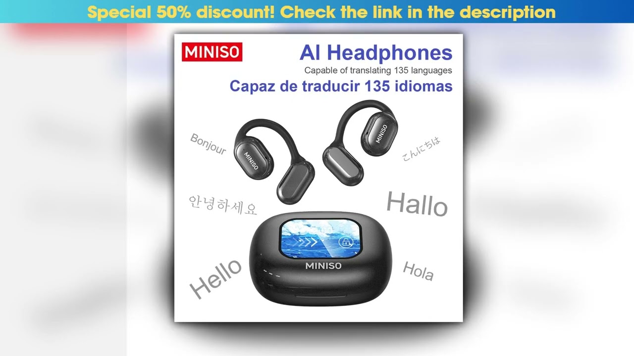 MINISO X30 Wireless Headphones Bluetooth Translation Earbuds Chat Headset Office Travelrealtime