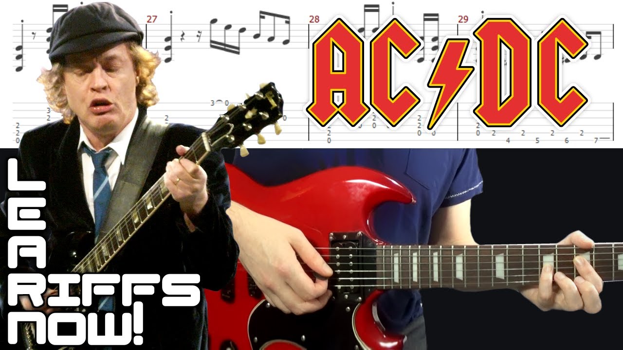 AC DC Back In Black 13 Best Riff With Tabs | 40th Anniversary - YouTube