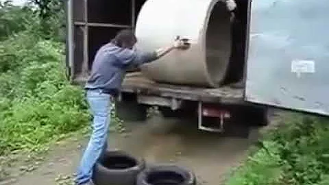 Unloading a concrete pipe FAIL