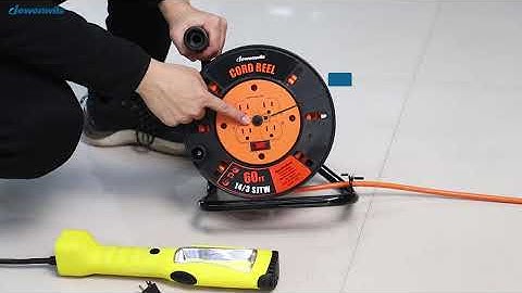 How to Use DEWENWILS Extension Cord Storage Reel with 4-Grounded Outlets, Heavy Duty Open Cord Reel