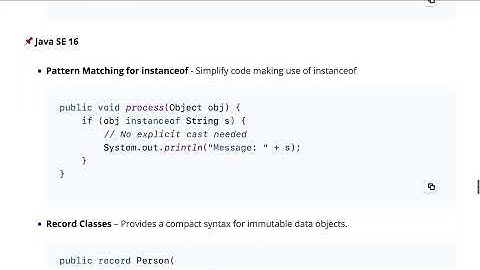 Java New Features - Java 24, Java 21, Java 17, Java 8, Java 5 & more...