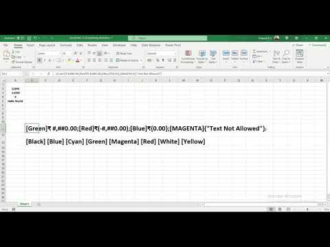 Formatting Numbers in Excel