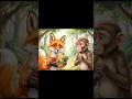 बन्दर लोमड़ी और भालू के दोस्ती की कहानी #shorts #monkeyvideo #cartoons #bhalu #cartoonvideos