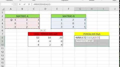 Perkalian Matriks dengan Excel