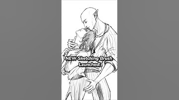 New sketching and lineart brush launched! #arttips #arttutorial #digitalart #procreate #shorts