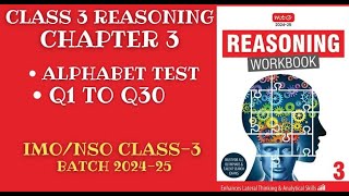 Reasoning Workbook Class-3 Chapter-3 Alphabet Test (Q1-Q30) for 2024-25