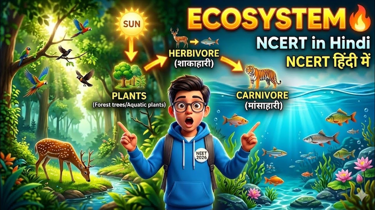 Ecosystem Explained in Hindi 🔥 | NCERT Class 12 | Animated NEET 2026 ...