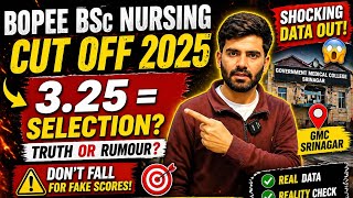 Bopee Bsc Nursing and Paramedical courses Most Expected Cut off 2026 | 2025 Cut Off Shocking Data  