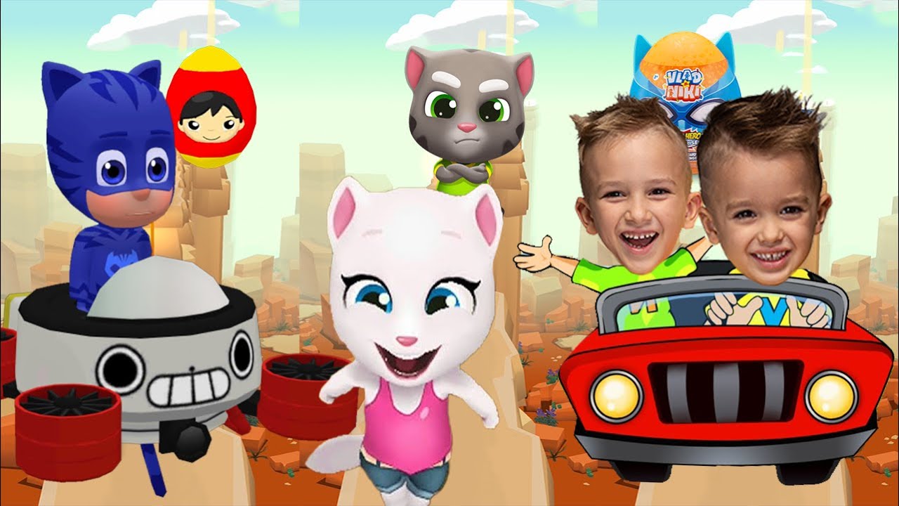 Mask Tom Run Tag with Pj Masks vs Talking Tom Gold vs Vlad and Niki Run Gameplay ...