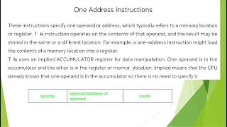 1 INSTRUCTION FORMATS