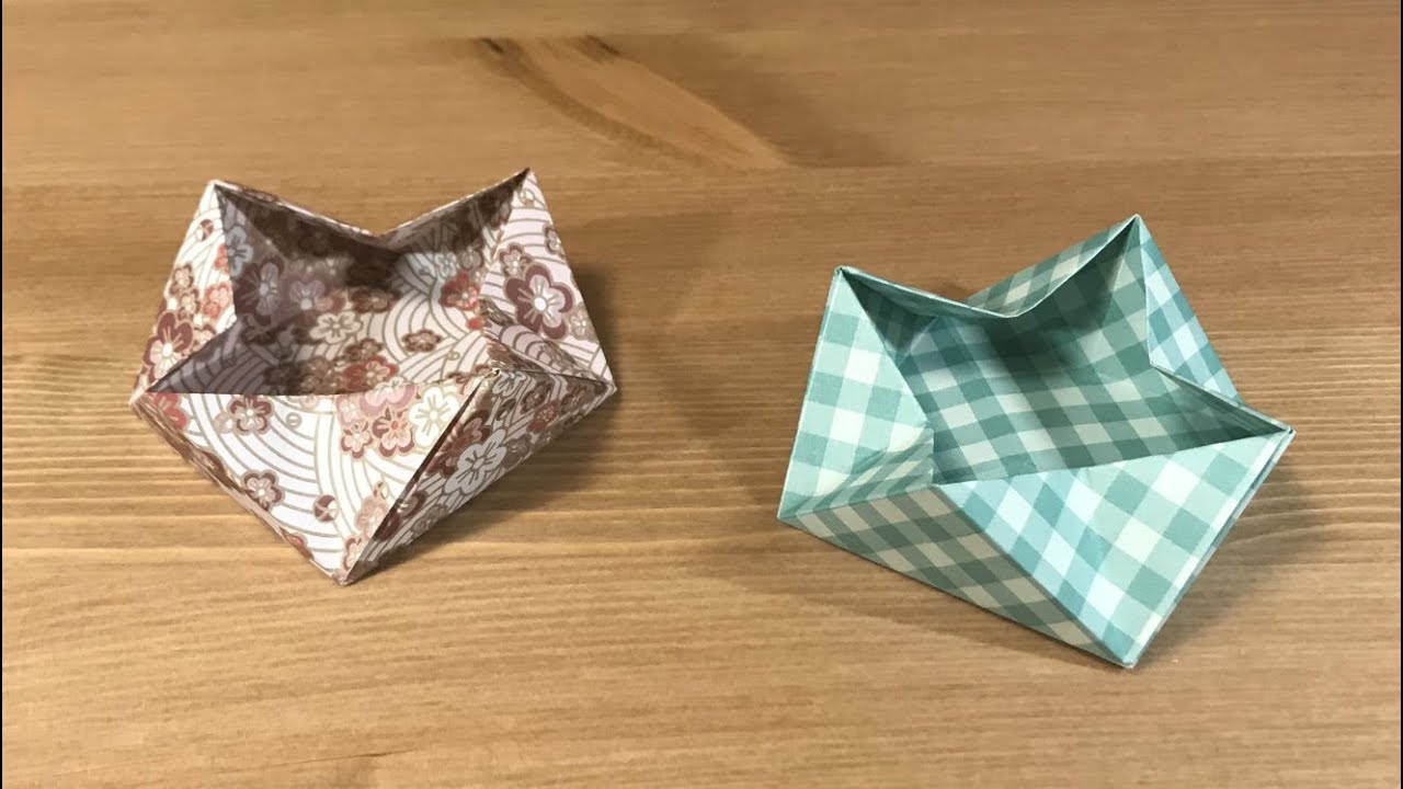 【折り紙（おりがみ）】　星の形🌟がかわいい！スターボックスの折り方　作り方　【字幕解説つき】