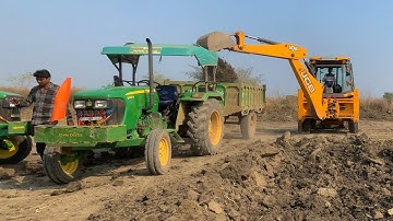 New JCB 3dx Machine Loading Mud in Mahindra 475 Di tractor and John Deere tractor | Jcb and tractor