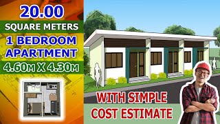 20.00 Sqm. Beautiful Small & Simple Dream House Apartment Design for Pinoy/OFW with Cost Estimate