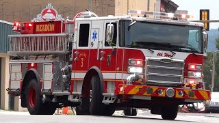 Reading Fire Department BRAND NEW Engine 3 &amp; Car 3 Responding 8/28/23