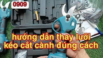 hướng dẫn thay lưỡi kéo cắt cành dùng pin đúng cách - máy cắt cành pin
