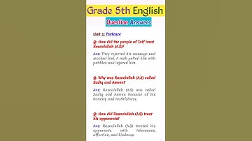SNC English Grade 5 | Question Answers | Unit 1| Patience