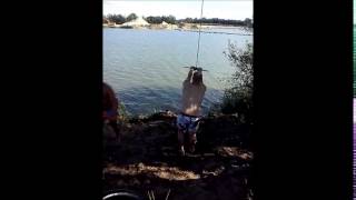 Rope swing water jump backflip - Szczytniki, Poland