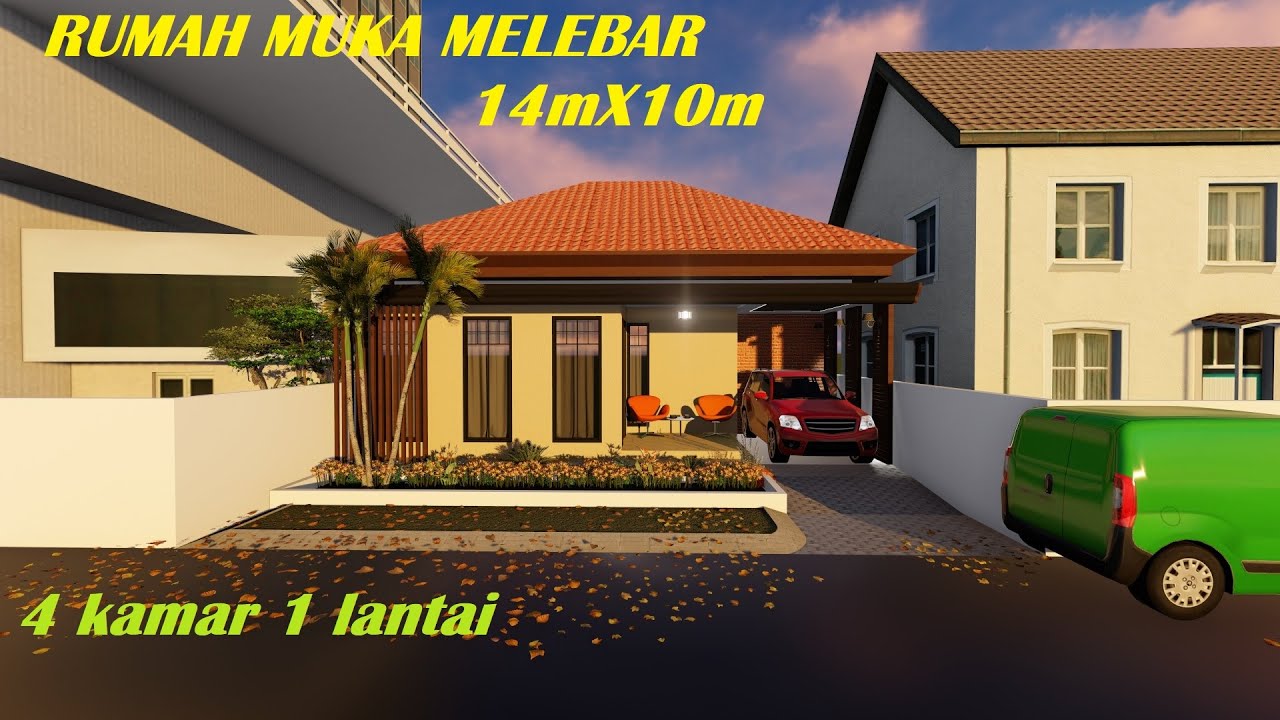 EP 77 INSPIRASI DESAIN RUMAH  MUKA MELEBAR  RUMAH  14X10 