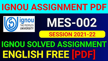 MES-002 Solved Assignment 2022, MES 2 Solved Assignment 2021-22 in English, MES 2 Assignment