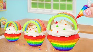 Ice Cream Rainbow Making 🍦 Best Miniature Chocolate Ice Cream Cone Recipe 🍫 Mini Cakes Compilation