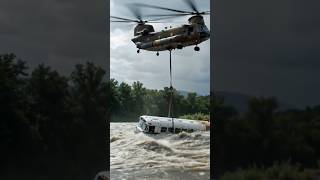 Epic Helicopter Rescue: Lifting a Bus from a Flooded River | 4K Cinematic Short