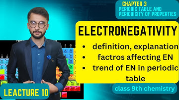 Electronegativity | CHAPTER 3, PERIODIC TABLE AND PERIODICITY OF PROPERTIES [CLASS 9]