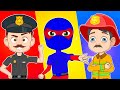 Policemen spiderman and firemen song    more funny family kids songs