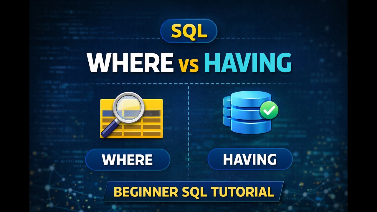 SQL WHERE vs HAVING Clause Explained with Example | Beginner SQL ...