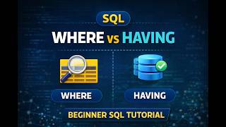 SQL WHERE vs HAVING Clause Explained with Example | Beginner SQL Tutorial