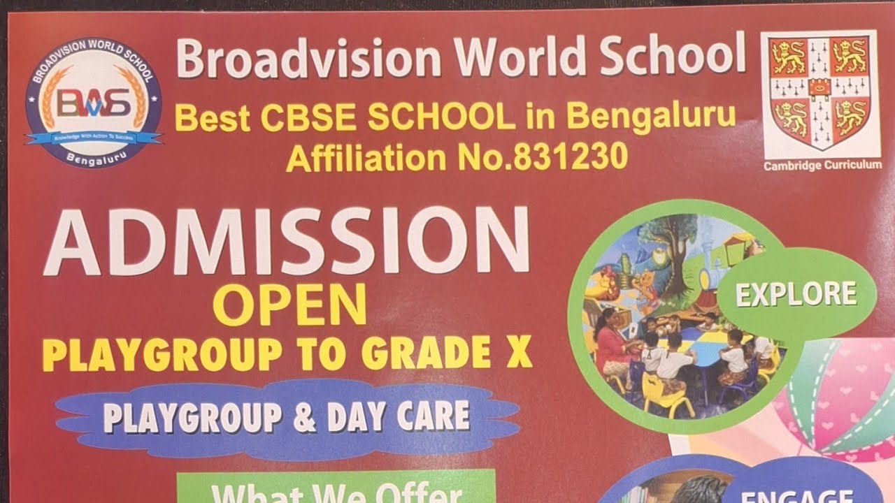 Broadvision World SchoolBest CBSE SCHOOL in Bengaluru admission open ...