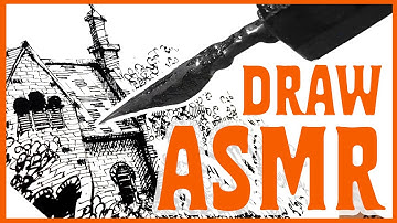 ASMR. Ink and Pen Drawing  - asmr visual triggers. Landscape and  architecture.   Eduard Kichigin
