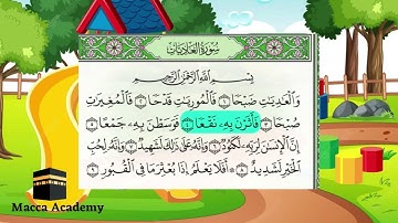 Surah Al-‘Aditya repeated 3 times for kids سورة العاديات مكررة 3 مرات للاطفال الشيخ منشاوي