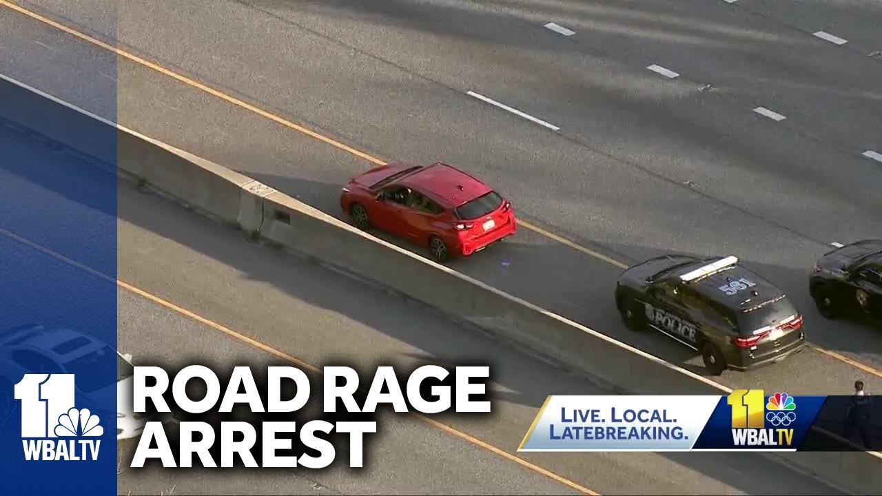 Man arrested after driver shot on I-695 in road rage incident - YouTube