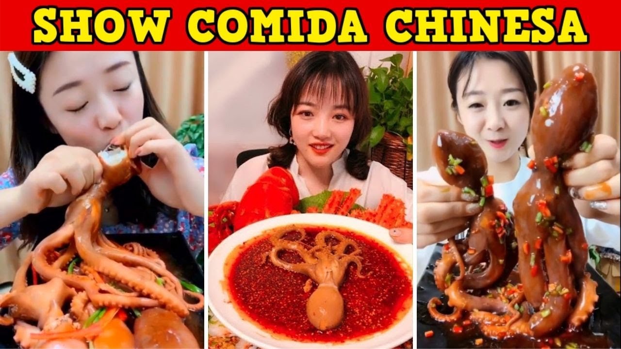Chines Comendo Comida (POLVO) 🍜 ASMR Comida Chinesa | Comida Chinesa | ASMR Com Comida Chinesa