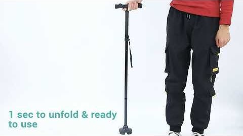 Folding Walking Cane with LED Light Adjustable Canes and Walking Stick for Men Women