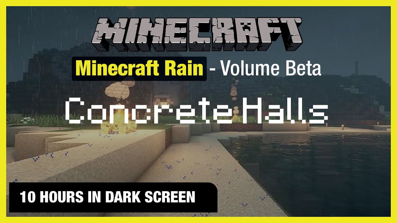 🎧 Minecraft Rain | Concrete Halls | Minecraft Music | 10 Hours in Dark ...
