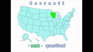 Interactive United States Map Quiz - Correct Wisconsin Location