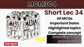 MCM304 Short Lecture 34_Highlighted Questions_short Lectures_FinalTerm_Full Detail In Short Time
