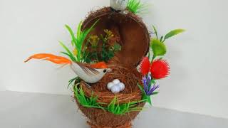 Best Way to Recycle Coconut Shells & Husks/ Coconut Shells Craft Idea