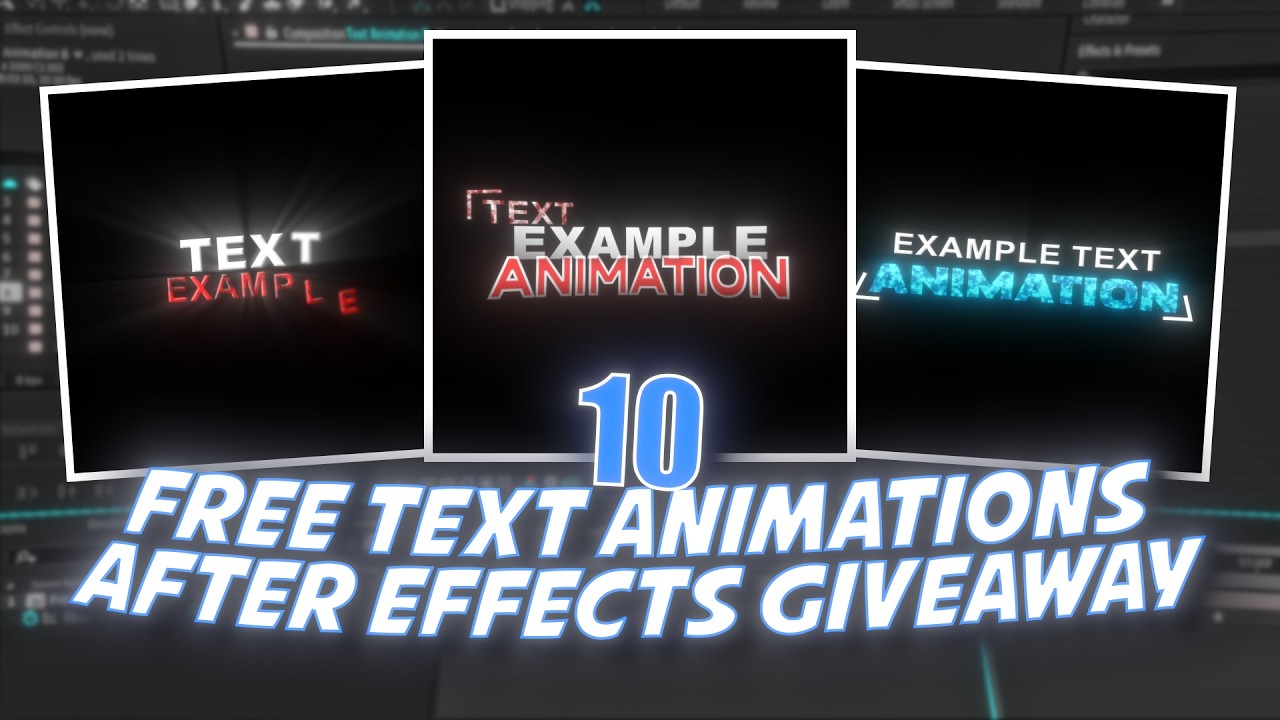 10 Free Text Animations Pack For After Effects - Text Presets Giveaway For After Effects Edits |