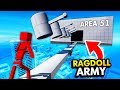 1000 RAGDOLL DUMMIES RAID *SECRET* AREA 51 (Fun With Ragdolls: The Game Funny Gameplay)
