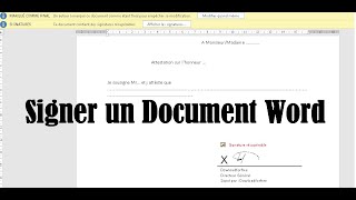 comment inserer une signature numerique dans un document word youtube